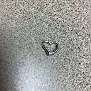 White gold open heart pendant